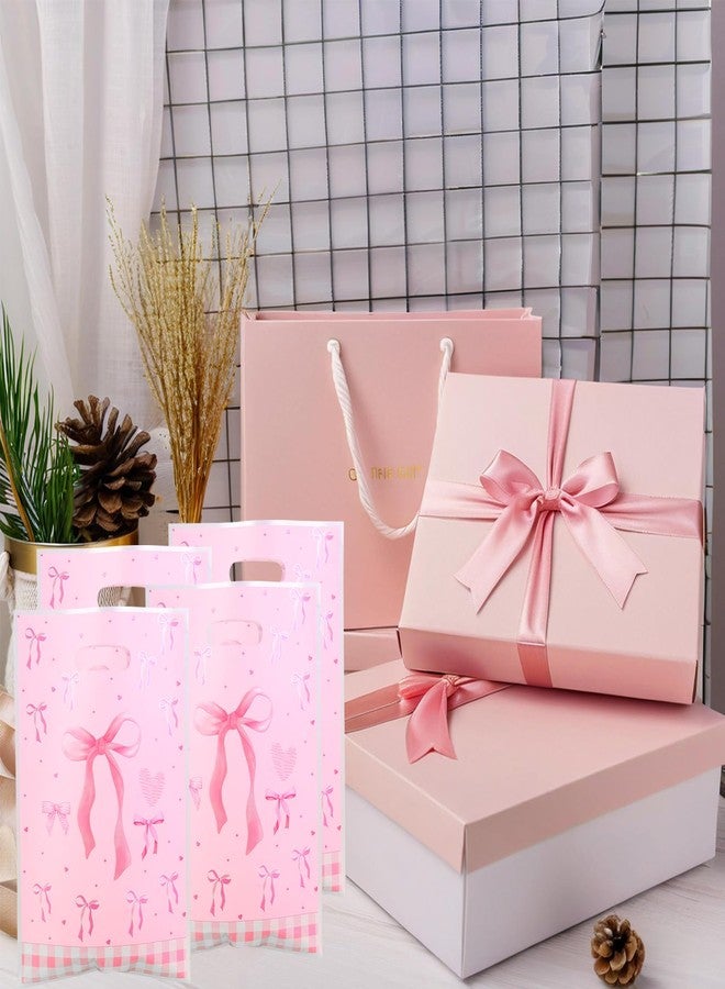 CANIPHA 50Pcs Pink Bow Gift Bag Supplies Favors, Candy Bags, Bow goodie Dags, Pink Bow Party Favors Light Color Goodie Bags for Birthday Party Suitable for Themed Events - Image 4
